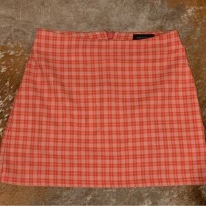 Urban Outfitters Pink and White A-Line Mini Skirt